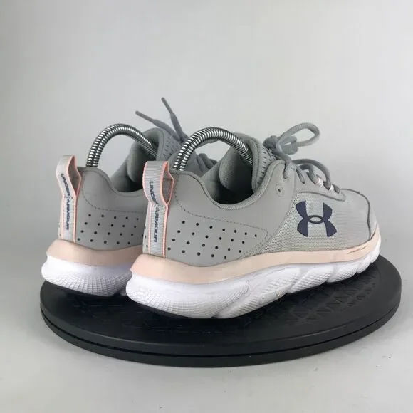 Under Armour Charged Assert 8 Gray/Pink Running Shoes 3021972-105 Women Size 9.5 - Picture 5 of 12